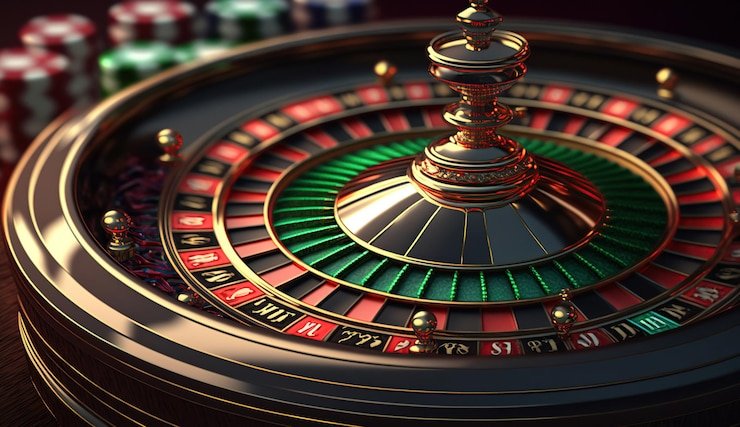 Roda French Roulette di platform kode syair dengan saku angka 0 hingga 36 berwarna merah dan hitam